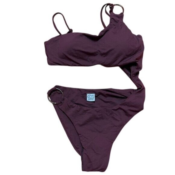 Le Swim Thalia Asymmetric Monokini in Plum - Picture 1 of 10